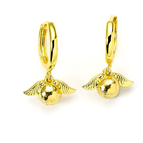 Harry Potter Golden Snitch - Orecchini Huggy Color Oro, Misura Unica, Zinco, Nessuna Pietra Preziosa