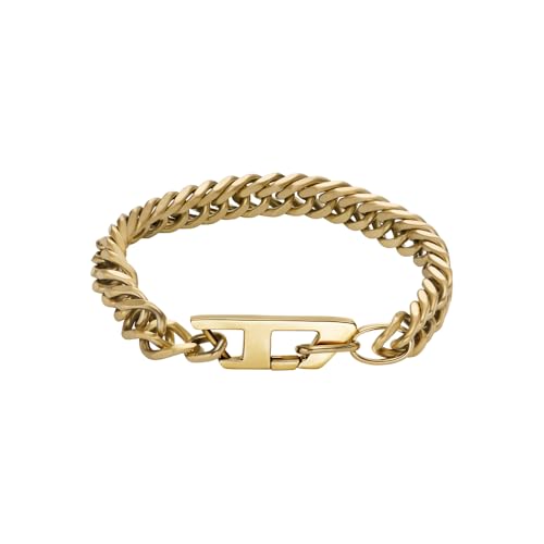 Diesel Bracciale Da Uomo In Acciaio Inox Dorato, Dx1511710, Misura Unica, Acciaio Inossidabile, Nessuna Pietra Preziosa
