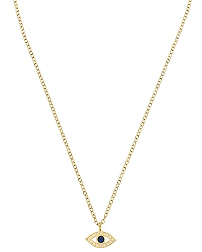 Purelei® Collana Blue Eye, Collana Da Donna In Acciaio Inossidabile, Collana Con Ciondolo A Occhio In Zirconi, Collana Resistente All'Acqua, Lunghezza