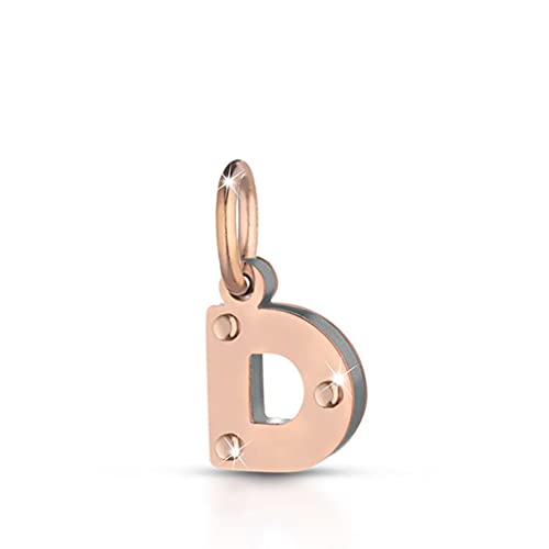 Charm Le Bebè Lbb170-D Lettera D In Oro Rosa E Argento Della Linea Lock Your Love