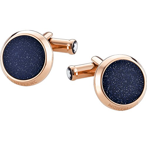 Brand New Montblanc Iconic Cufflinks Mb-112908 Men'S Gold Color Stainless-Steel