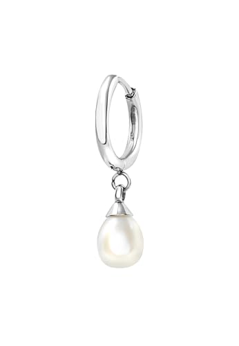 Breil, Collezione Hazard, Orecchino Uomo In Acciaio Con Perla Naturale D'Acqua Dolce, Chiusura A Clip, Lunghezza 20,5 Mm