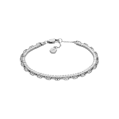 Fossil Heritage D-Link Glitz Ja7273040 - Bracciale Da Donna In Metallo Argentato, Eine Grösse, Ottone, Nessuna Pietra Preziosa