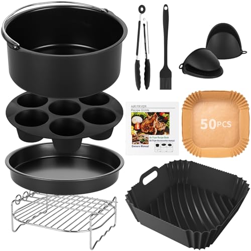 Airfryer Xl E Xxl Accessori 8 Pollici 10 Pezzi Friggitrice Ad Aria Calda Set Di Accessori Compatibili Per Cosori 4,7L Philips 6,2L