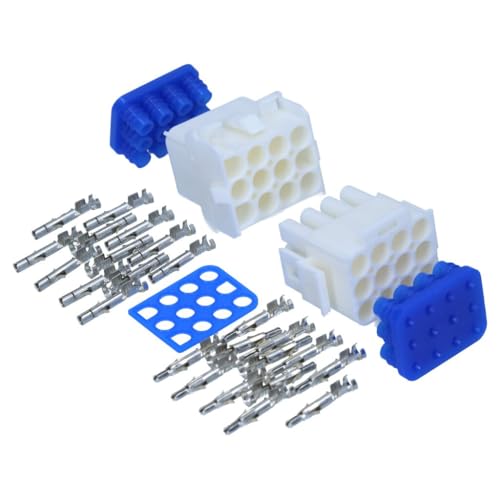 Kalitec Kali-1112 - Set Universale Mate-N-Lok 12 Poli Con Contatti E Guarnizioni Ip 57 I Spina Elettrica Bianca In Poliammide 6.6 I Connettori Sigilla