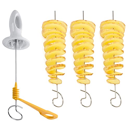 Patata Taglierina Spirale, 4 Pezzi Patata Affettatrice Tornado, Torre Patate Cutter, Acciaio Inossidabile, Manuale, Per Frutta, Verdura, Carne Alla Gr