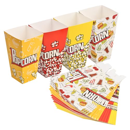 Cozlly 20 Pezzi Scatole Per Popcorn, Porta Pop Corn Grandi, Contenitori Pop Corn Carta, Ciotola Pop Corn Riutilizzabile, Sacchetti Di Caramelle Per Sp