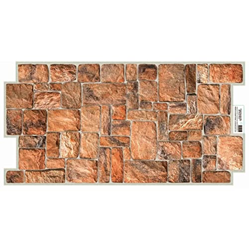 Pannelli 3D Rivestimento A Parete In Pvc Effetto Pietra Rossa Naturale Realistici E Isolanti.