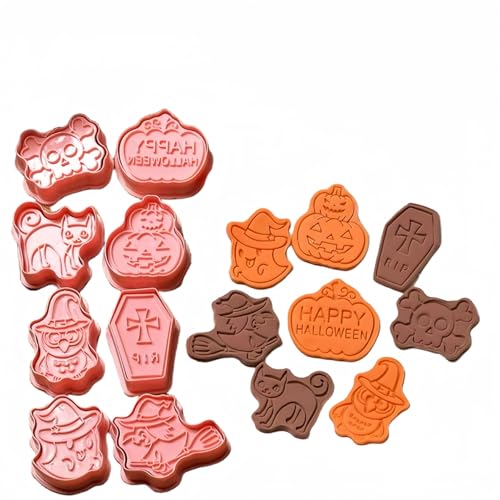 Yunguui Set Di 8 Formine Per Biscotti Per Halloween, In Plastica