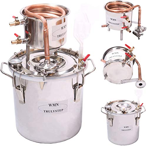 Fayelong Casa Alambicco Distillatore Rame Rosso Moonshine Alcol Rame Kit Per La Fermentazione Del Vino Per Fai Da Te Whisky Wine Brandy Vodka (3Gal/12