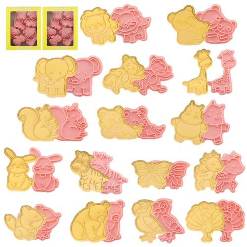 Alwaiiz 16 Stampi Per Biscotti In Plastica Per Bambini, Stampi Per Biscotti 3D, Adatti Per La Cottura Di Biscotti E Per La Decorazione Di Torte, Lty-0