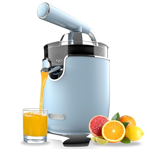 Cecotec Spremiagrumi Elettrico A Braccio Xqueeze Retrojuice 1000 Blu. 1000W, Filtro In Acciaio Inox, 2 Coni Rimovibili Di 2 Dimensioni, Leva E Sistema