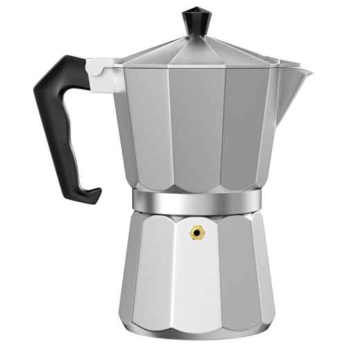 Wingluge Caffettiera Moka, Caffettiera Espressa, Caffettiera 6 Tazze, Kaffettiera, Guarnizione In Silicone, Valvola Di Sicurezza, Manico Anti Scottatu
