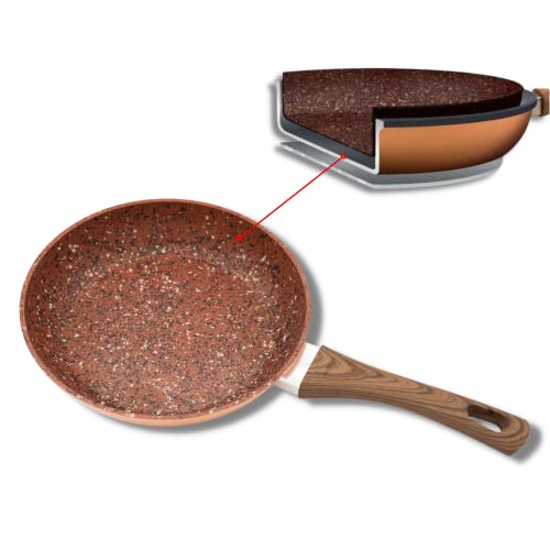 Padella Antiaderente Starlyf Copper & Stone Pan 24 Cm, Con Rivestimento Interno In Granito, Facile Da Pulire, Antigraffio (24 Cm)
