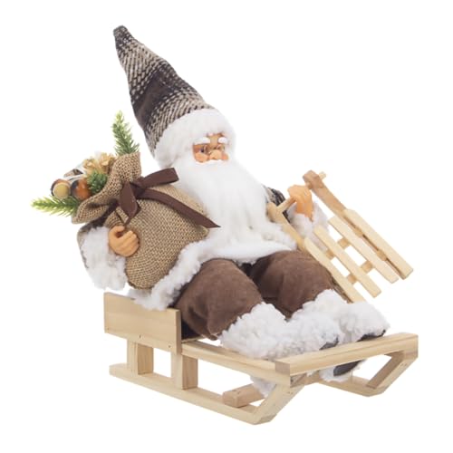 Babbo Natale Highlander Seduto Con Slitta Marrone