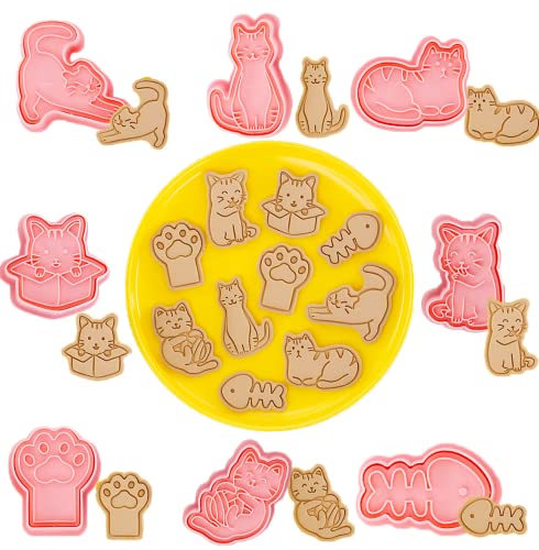 Set Di 8 Formine Per Biscotti A Forma Di Gatto, Per Biscotti E Biscotti, Per Feste Di Bambini
