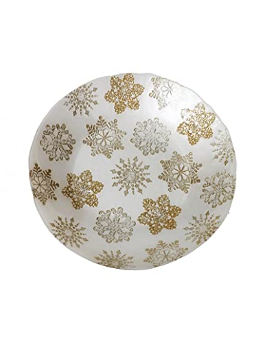 Brandani Ciotola Christmas Stelline Bianco/Oro Cm 40 Vetro 84325