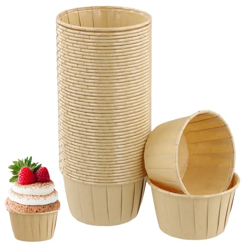 Volumoon 50 Pezzi Pirottini Per Muffin Carta, Custodie Per Pasticcini, Fodere Per Cupcake, Monouso Muffin Fodere, Tazze Da Forno, Muffin Monouso, Piro