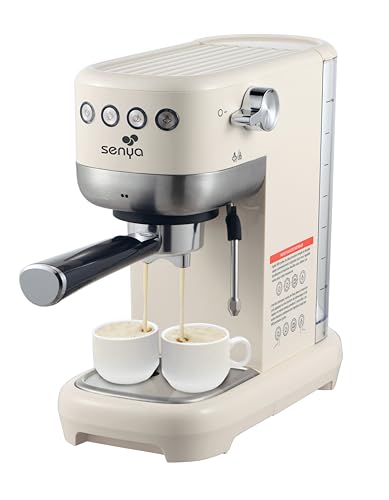 Senya Macchina Da Caffè Tasty Coffee Crema 20 Bar, Caffettiera Espresso E Cappuccino 1300W, Thermoblock, Montalatte, Spegnimento Automatico, Sybf-Cm00