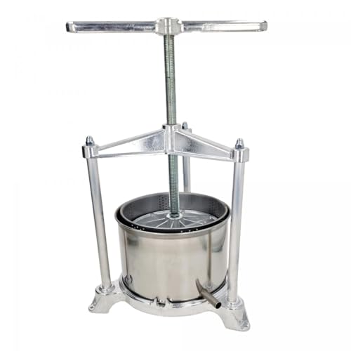 Torchio Per Uva, Torchio Per Melanzane, Torchio Per Vino, Pressa Per Frutta - Maxi, Con Doppio Cestello In Acciaio Inox, 5L