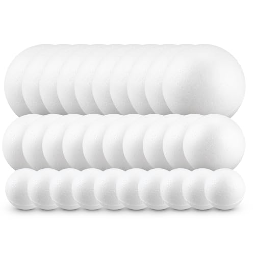 Netuno 30 Palline Di Polistirolo, 10 X 4 Cm, 10 X 6 Cm, 10 X 8 Cm, Per Fai Da Te, Decorazioni Natalizie, Per Fai Da Te, In Polistirolo, Per Fai Da Te,