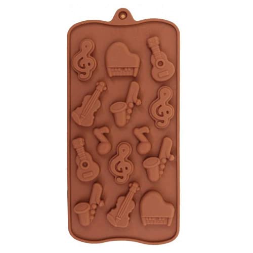 Selecto Bake Stampo In Silicone Per Strumenti Musicali, Note Musicali, Basso, Chitarra, Pianoforte, Sassofono, Caramelle, Sapone, Pastelli, Cubetti Di