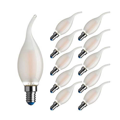 Bot Lighting Shot Set 10 Lampadine E14 Filamento Led 4,5W Colpo Di Vento Fiamma 470 Lumen 2700K 4000K (40W Luce Bianca)