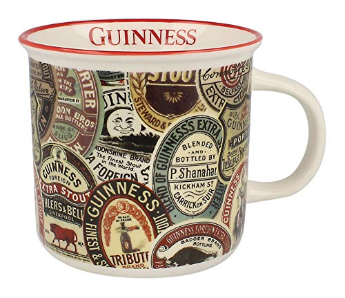 Guinness Ceramic Official White Mug With Archive Label Design