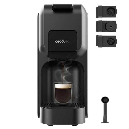 Cecotec Macchina Per Caffé Espresso Freestyle Compact Nero. 1350W, Riscaldamento Thermoblock, Tecnologia Forcearoma 20Bars, 4In1. Adatta Per Caffè Mac