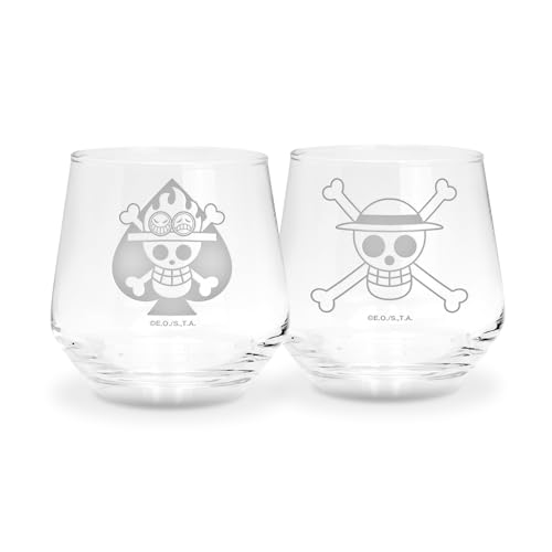 One Piece 2 Glass Set Luffy & Ace