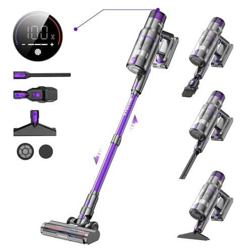 Vistefly V15S Max Aspirapolvere Senza Fili, 45Kpa 580W Scopa Elettrica Potente 8 In 1 Autonomia Fino 70 Minuti, Con Modalità Automatica Per Peli Capel