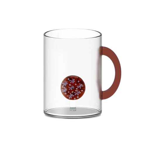 Wd Lifestyle - Tazza In Vetro Borosilicato 420Ml Con Soggetto In Vetro Colorato Interno (Biscotto)