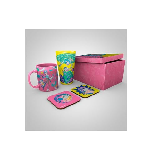 Abystyle - Rick And Morty - Set Regalo In Vetro Xxl+Tazza+2 Sottobicchieri, Motivo: