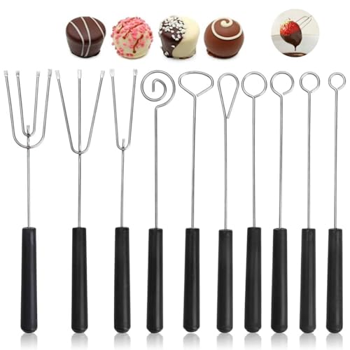 10 Pezzi Set Per Immersione Di Cioccolato, Forchette Per Fonduta In Acciaio Inox Matita Artistica Per Chef Strumento Di Decorazione Fai Da Te Per La T