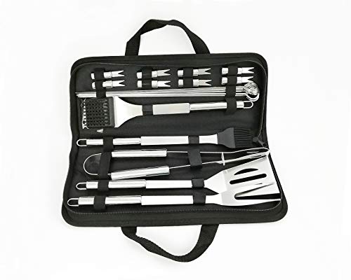 Newlineny Stainless Steel Bbq Grill Tool Kit Set: 20 Pcs