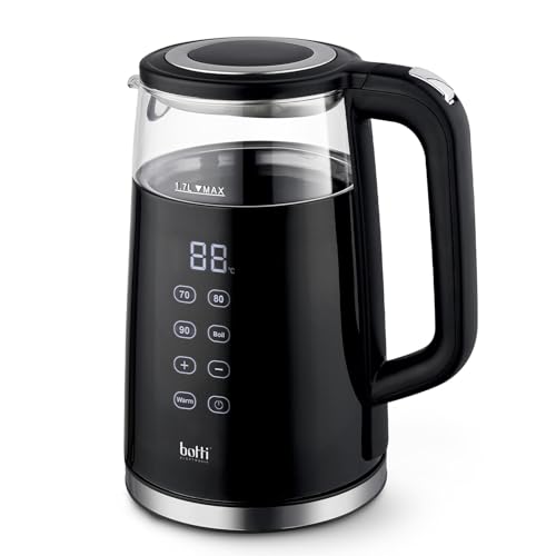 Botti Bollitore Elettrico Maverick 1,7L | Vetro Borosilicato | Display Digitale | Base Girevole A 360° | 4 Impostazioni Di Temperatura | Elemento Risc