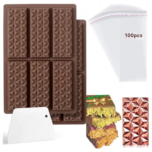 Farnirvana 2 Pezzi Stampi In Silicone Per Cioccolato, Stampi Silicone 6 Cavità, Cioccolato Antiaderente Per Fatti In Casa Praline, Caramelli, Caramell