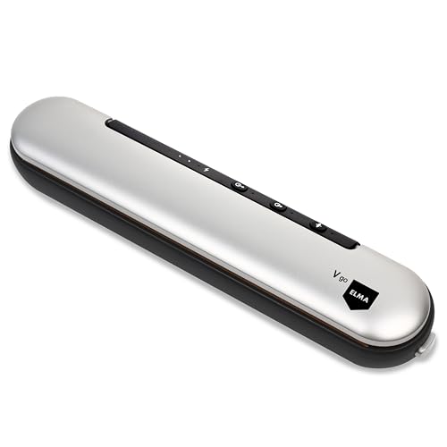 Elma Sigillatrice Sottovuoto Domestica V Go Per Il Confezionamento Di Alimenti Secchi | Wireless Senza Cavi | Barra Saldante 30 Cm, 37,6 X 7,8 X 5,8 C