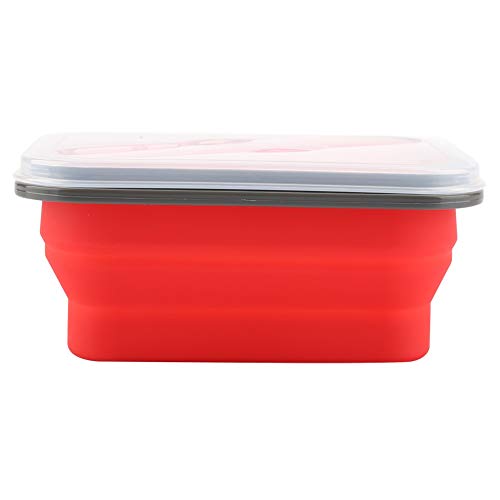 Zerodis Contenitore Per Alimenti In Silicone Ecologico 600 Ml, Contenitore Per Il Pranzo Di Conservazione Degli Alimenti Retrattile Piatto Pieghevole