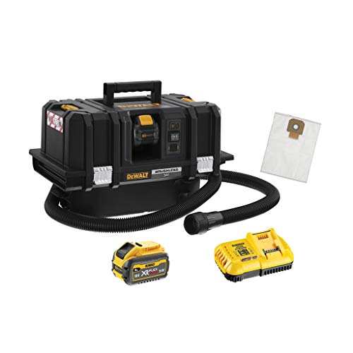 Dewalt Dew-Dcv586Mt2-Qw Dcv586Mt2-Qw-Aspirador Sólidos Y Líquidos Xr Flexvolt 54V Clase M 11L Con 2 Baterías 54V/18V Li-Ion 6,0Ah, Nero, 2000 W, 69 De