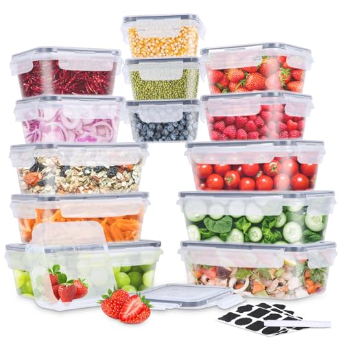 Tidevan Contenitori Per Alimenti,Set Da 14 Contenitori Ermetici Per Alimenti Senza Bpa Set Contenitori Per Alimenti Con Coperchio,Ideale Per Microonde