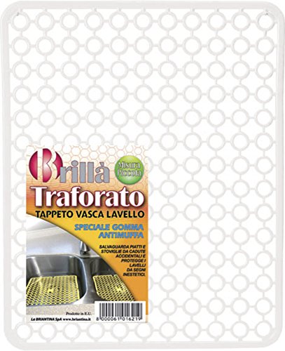 Tappeto Vasca Salvalavello Traforato Bianco Misura Piccola Antimuffa 26X30,5Cm