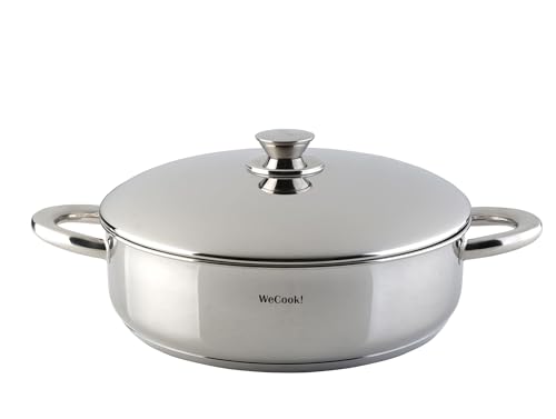 Wecook! Stainless Low Cooking Pot With Lid 24 Cm.