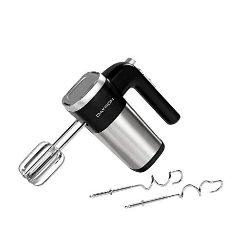 7H Dayron 184547 Frullatore A Mano Retro, 500 W, 500 W, Argento/Nero