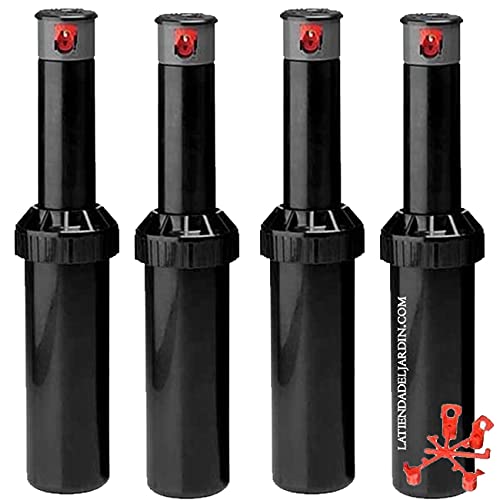 Suinga 4 X Irrigatore Minipro Krain 1/2''. Portata Da 5,1 A 9,1 Metri, Angolo Regolabile, Nero