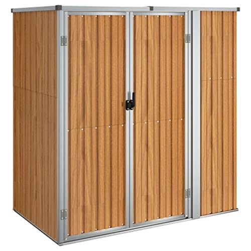 Vidaxl Capanno Per Attrezzi Marrone 161X89X161 Cm Acciaio Zincato
