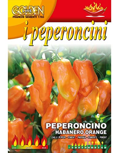 Semi Di Peperoncino Habanero Orange Franchi Sementi- Sementi Selezionate Golden Line Bustina Da 0,2 Gr Glpe97/126