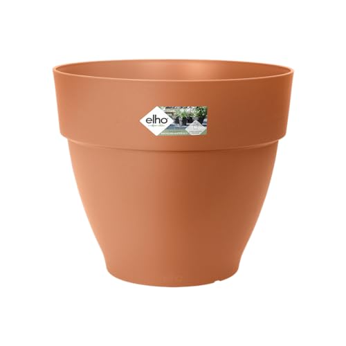 Elho Vibia Campana Round 25 - Vaso Per Esterno - Ø 24.5 X H 21.0 Cm - Marrone/Terra
