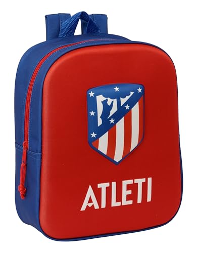 Safta Atletico De Madrid 3D - Zaino Da Asilo 3D, Adattabile Al Carrello, Facile Da Pulire, Ideale Per Bambini Di Diverse Età, Comodo E Versatile, Qual