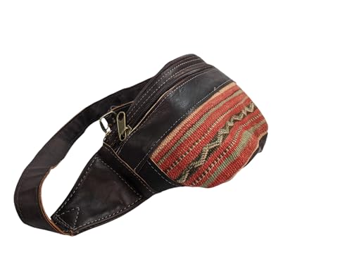 Marocchino Berbero Kilim In Pelle Organica Marocchino Marocco Marocco Marsupio Marsupio Marocco, Marrone